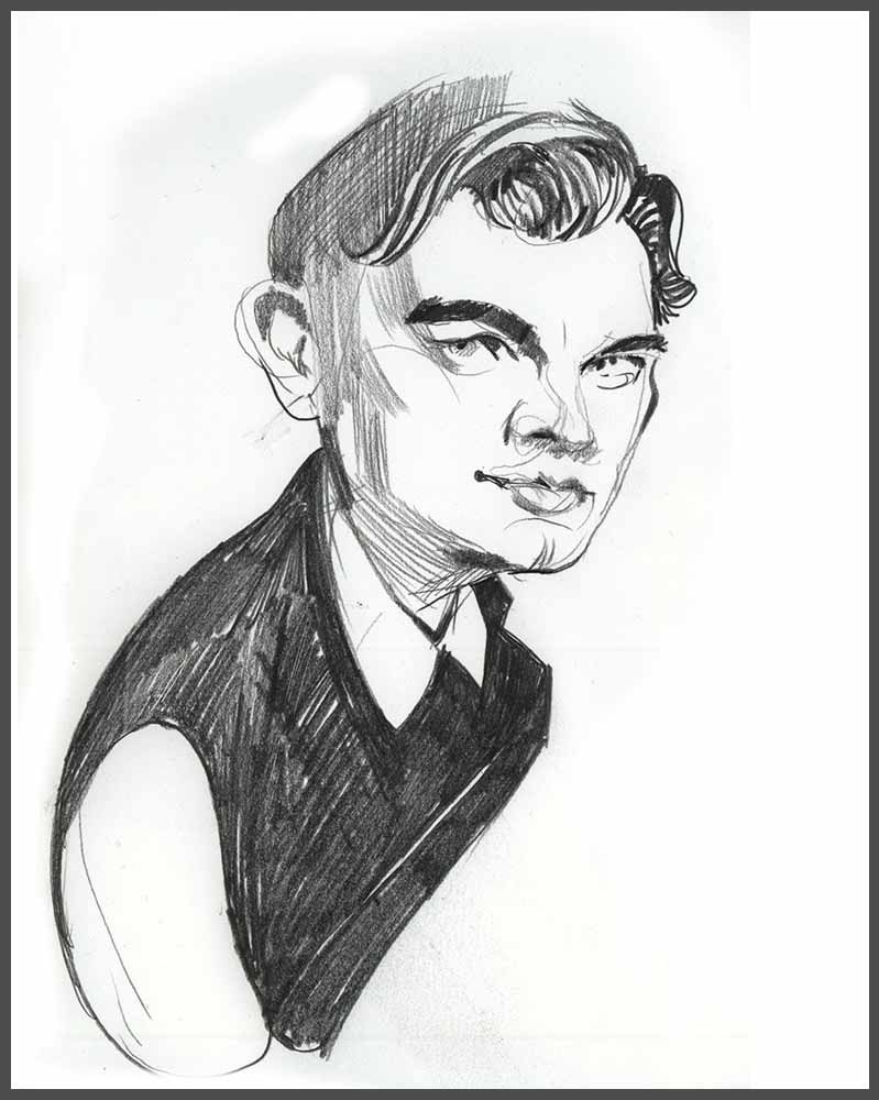 Monochrome portrait of Leonardo DiCaprio